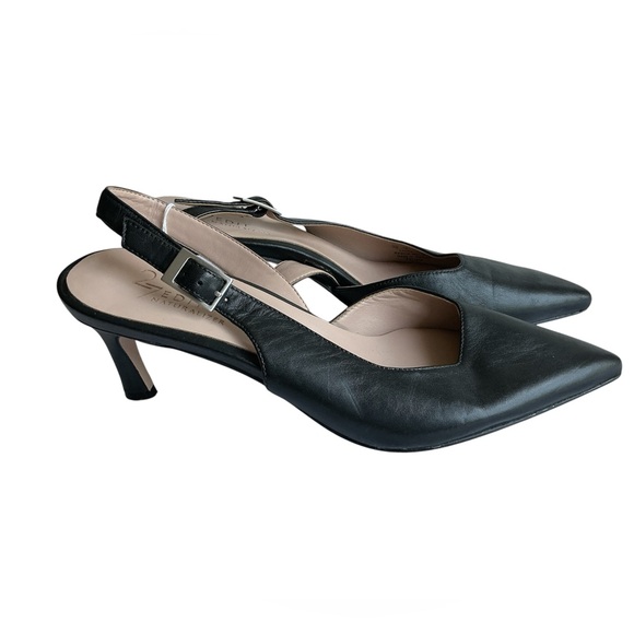 27 EDIT Black Slingback Heels - Picture 1 of 10